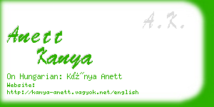 anett kanya business card